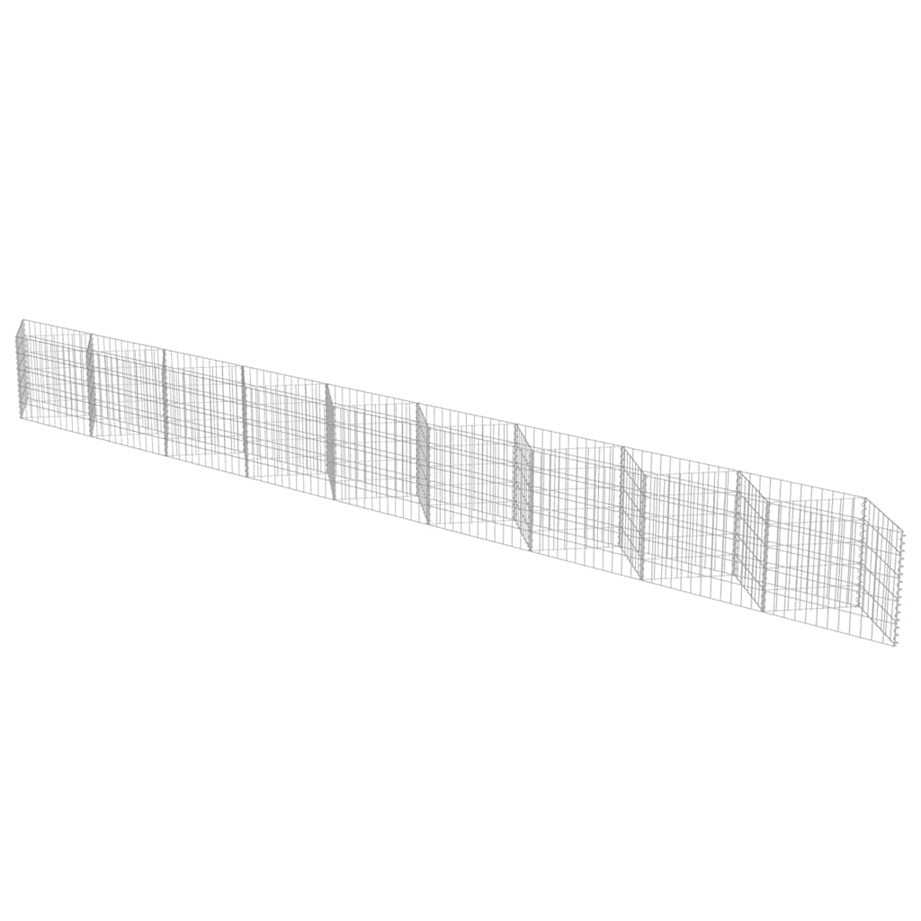 vidaXL Schanskorfmuur 630x30x50 cm gegalvaniseerd staal afbeelding