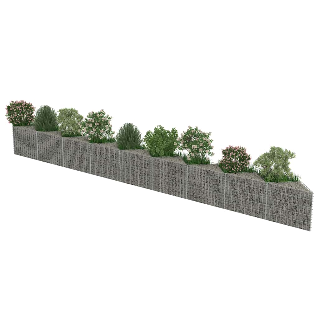 Gabion Wall Stone Planter Fence Panels Outdoor Garden Galvanized Steel vidaXL - Picture 24 of 32