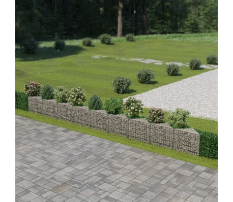 Vidaxl Gabion Wall Galvanised Steel 630x30x50cm Stone Basket