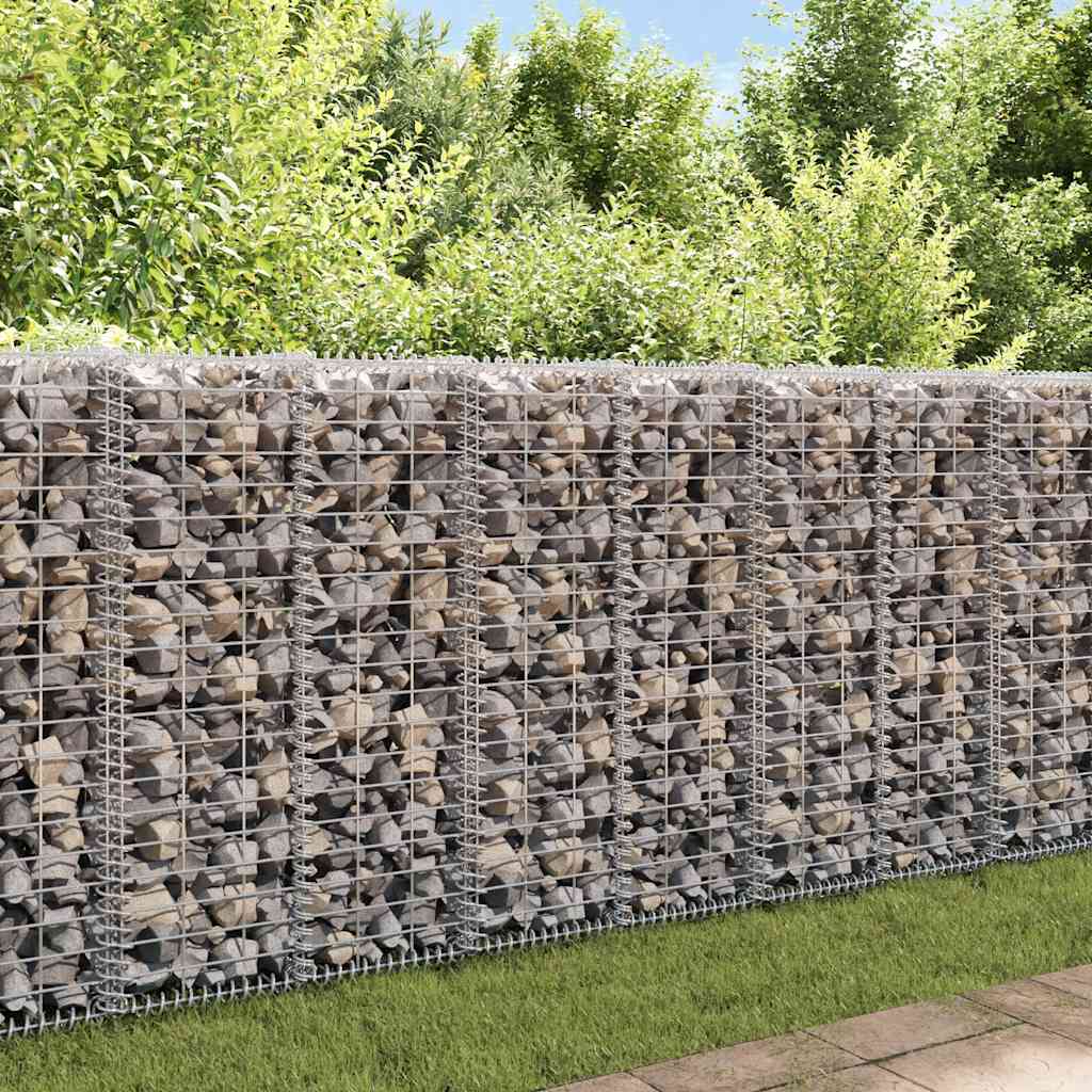 vidaXL Perete gabion cu capace, 20x20x100 cm, oțel galvanizat