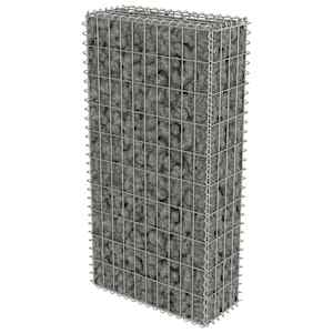 Gabionová zeď s kryty z pozinkované oceli 50 x 20 x 100 cm - obrázek 2
