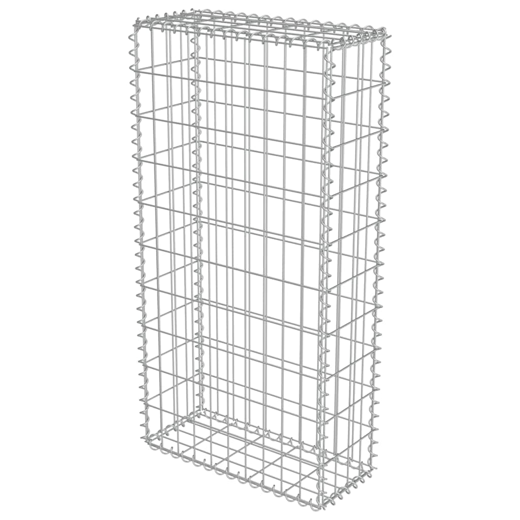 vidaXL horganyzott acél gabion fal fedéllel 50 x 20 x 100 cm