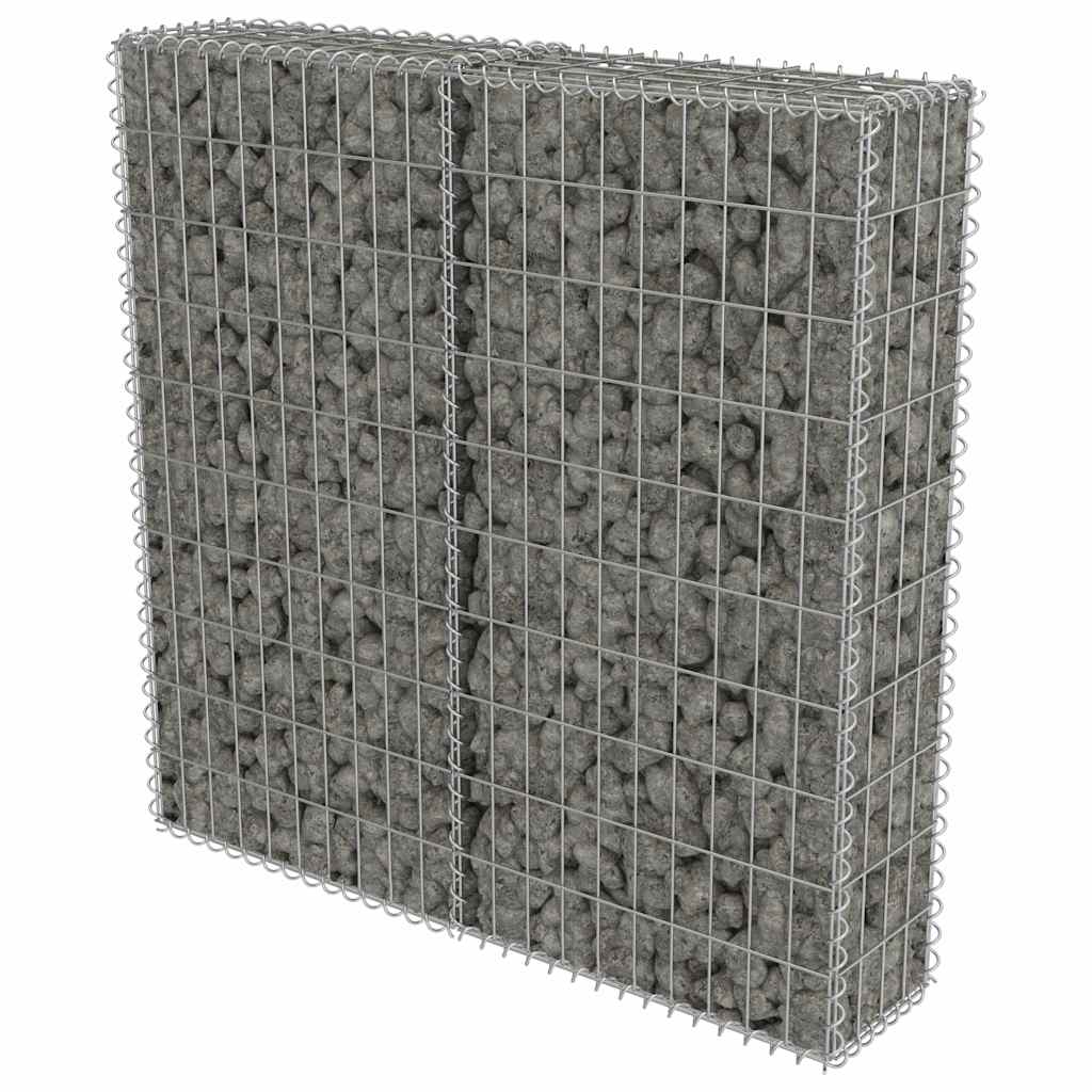 

vidaXL Gabion Wall with Covers Galvanized Steel 39.4"x7.87"x39.4"