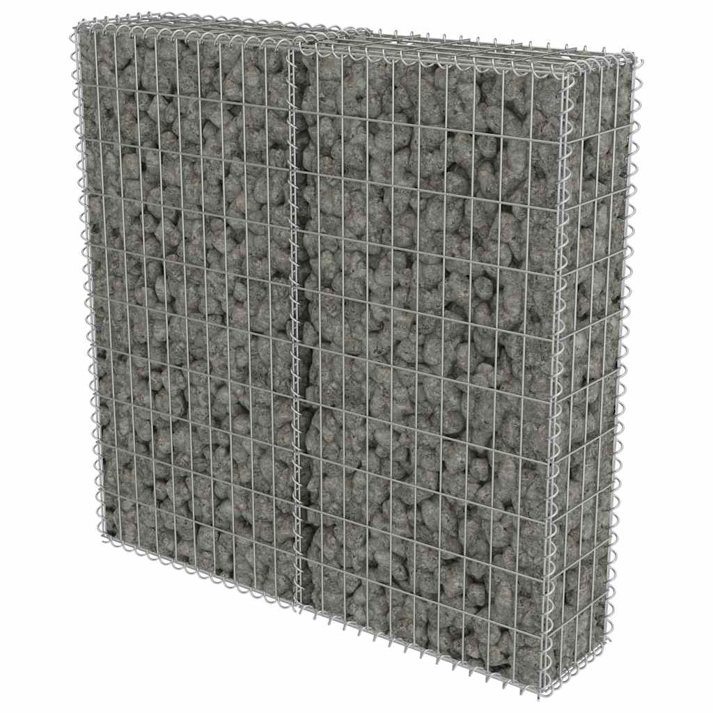 vidaXL Gabionová zeď s kryty z pozinkované oceli 100 x 20 x 100 cm