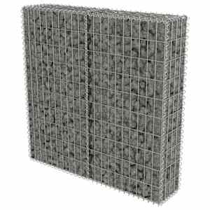 Gabionová zeď s kryty z pozinkované oceli 100 x 20 x 100 cm - obrázek 2