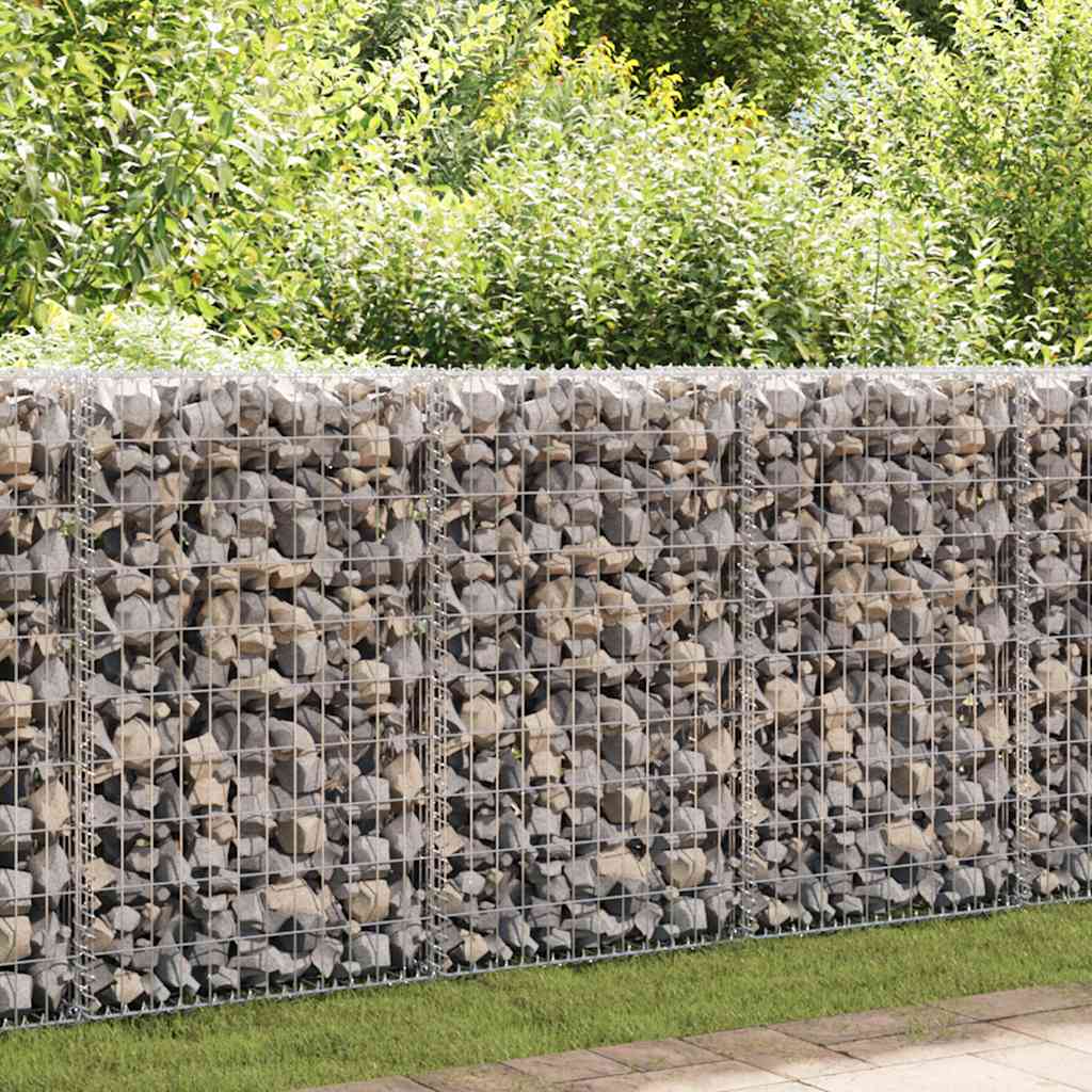vidaXL Perete gabion cu capace, oțel galvanizat, 100 x 20 x 100 cm vidaxl.ro