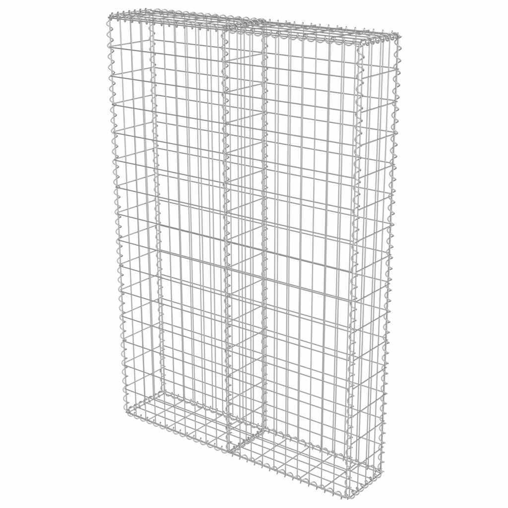 vidaXL Schanskorfmuur met deksels 100x20x150 cm gegalvaniseerd staal afbeelding