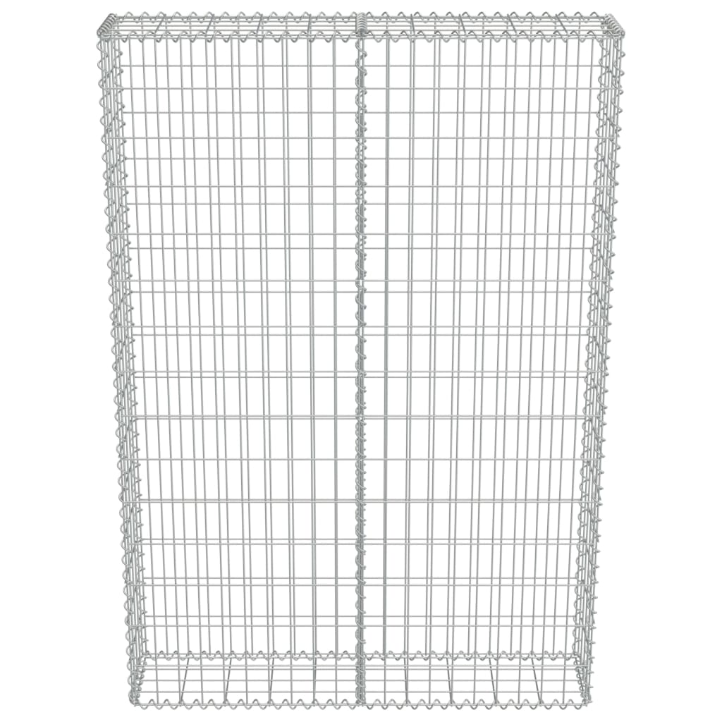 vidaXL Gabion Wall with Covers Galvanized Steel 39.4"x7.87"x59"