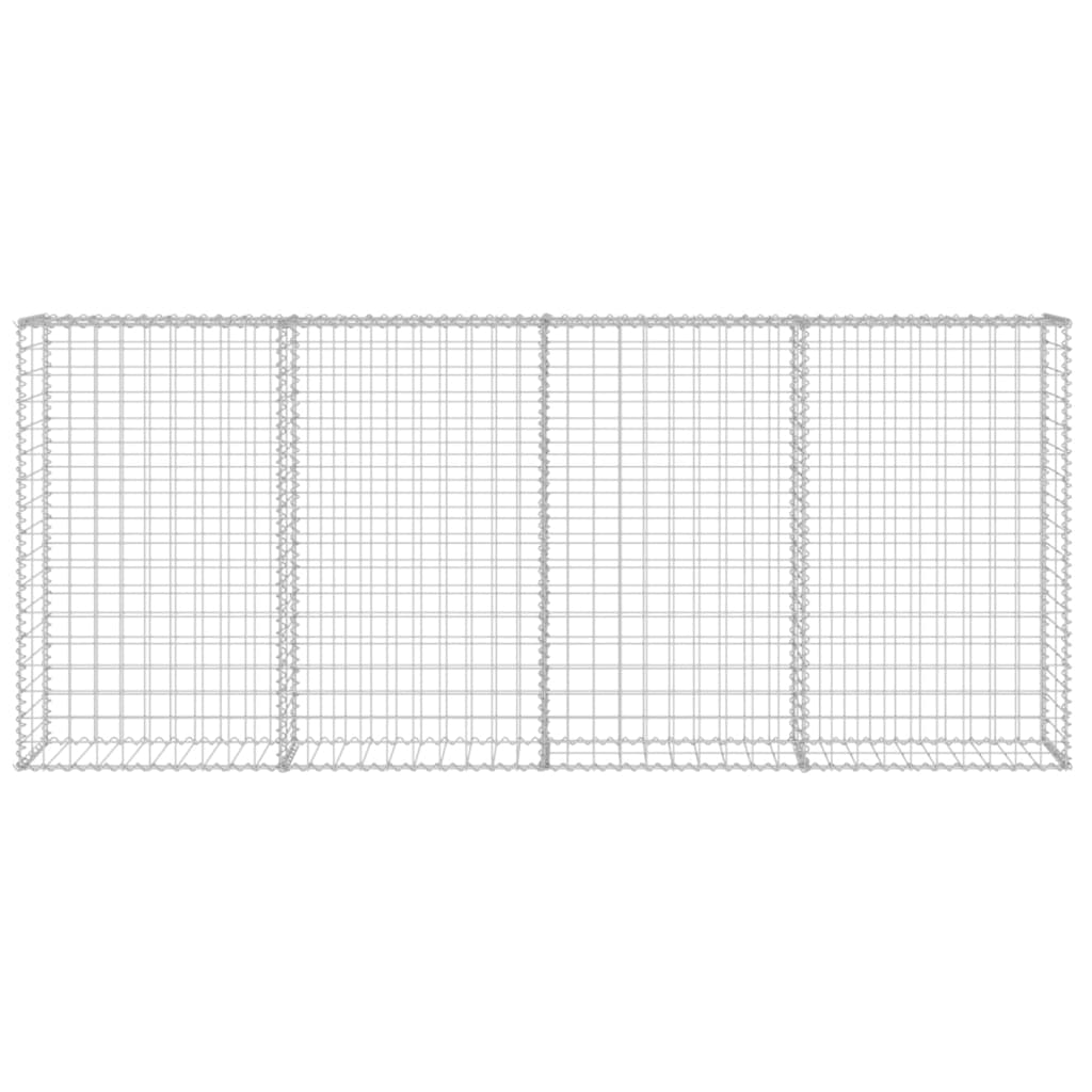 vidaXL Gabion Wall with Covers Galvanized Steel 78.7"x7.87"x33.5"