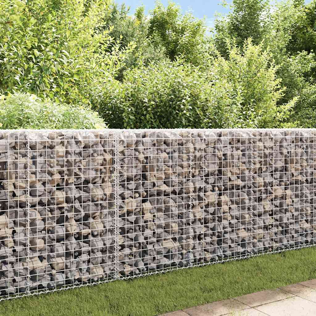 vidaXL Perete gabion cu capace, 200x20x85 cm, oțel galvanizat