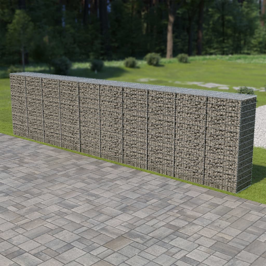 Gabionová zeď s víky z pozinkované oceli 600 x 50 x 150 cm