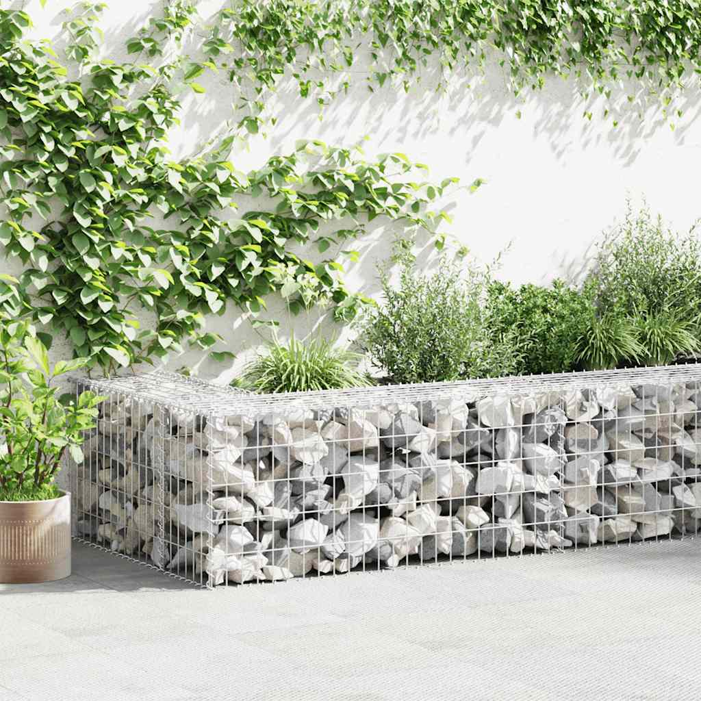 vidaXL Gabion perete cu capace, 600 x 30 x 50 cm, oțel galvanizat