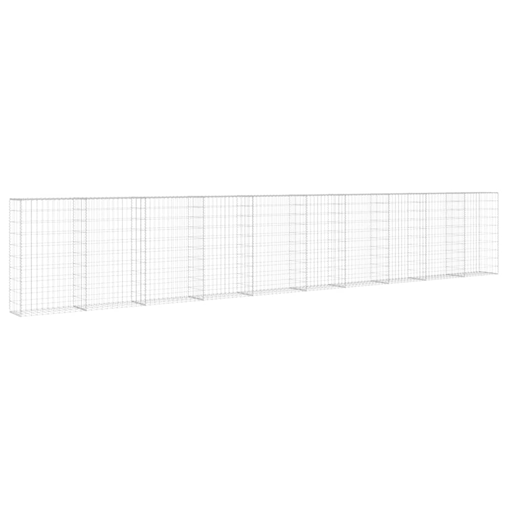 vidaXL Gabion perete cu capace, 600 x 30 x 100 cm, oțel galvanizat