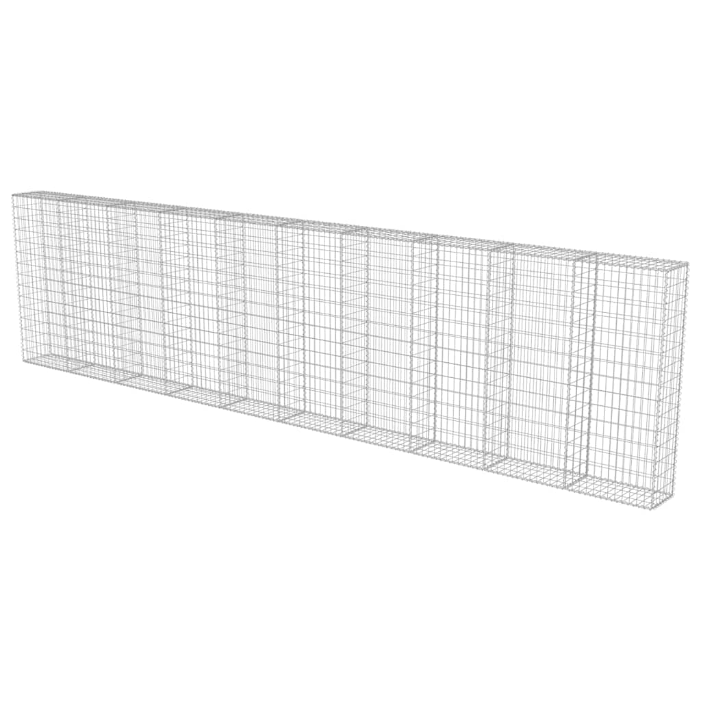 Thumbnail - vidaXL Gabionenwand mit Abdeckung Verzinkter Stahl 600×30×150 cm