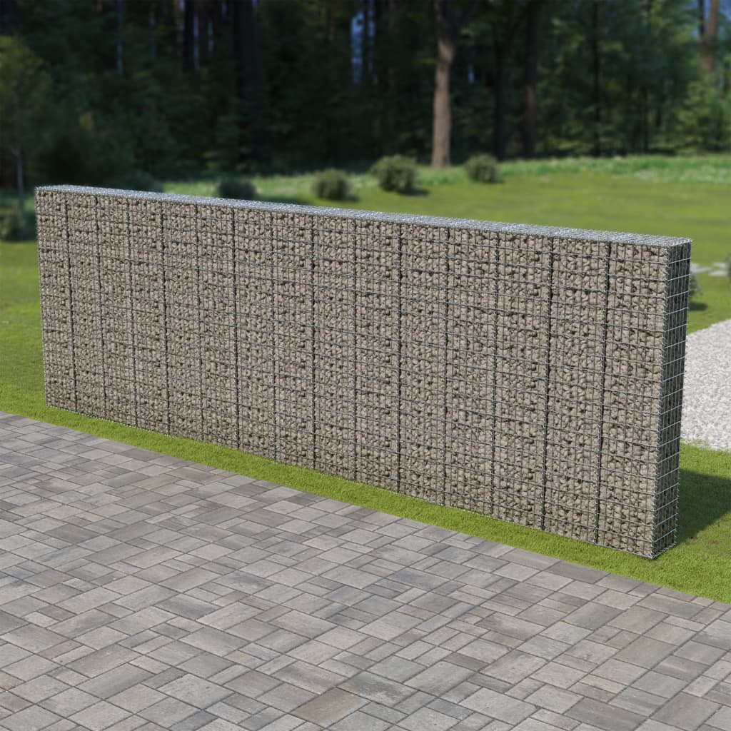 vidaXL Gabion perete cu capace, 600 x 30 x 200 cm, oțel galvanizat vidaxl.ro