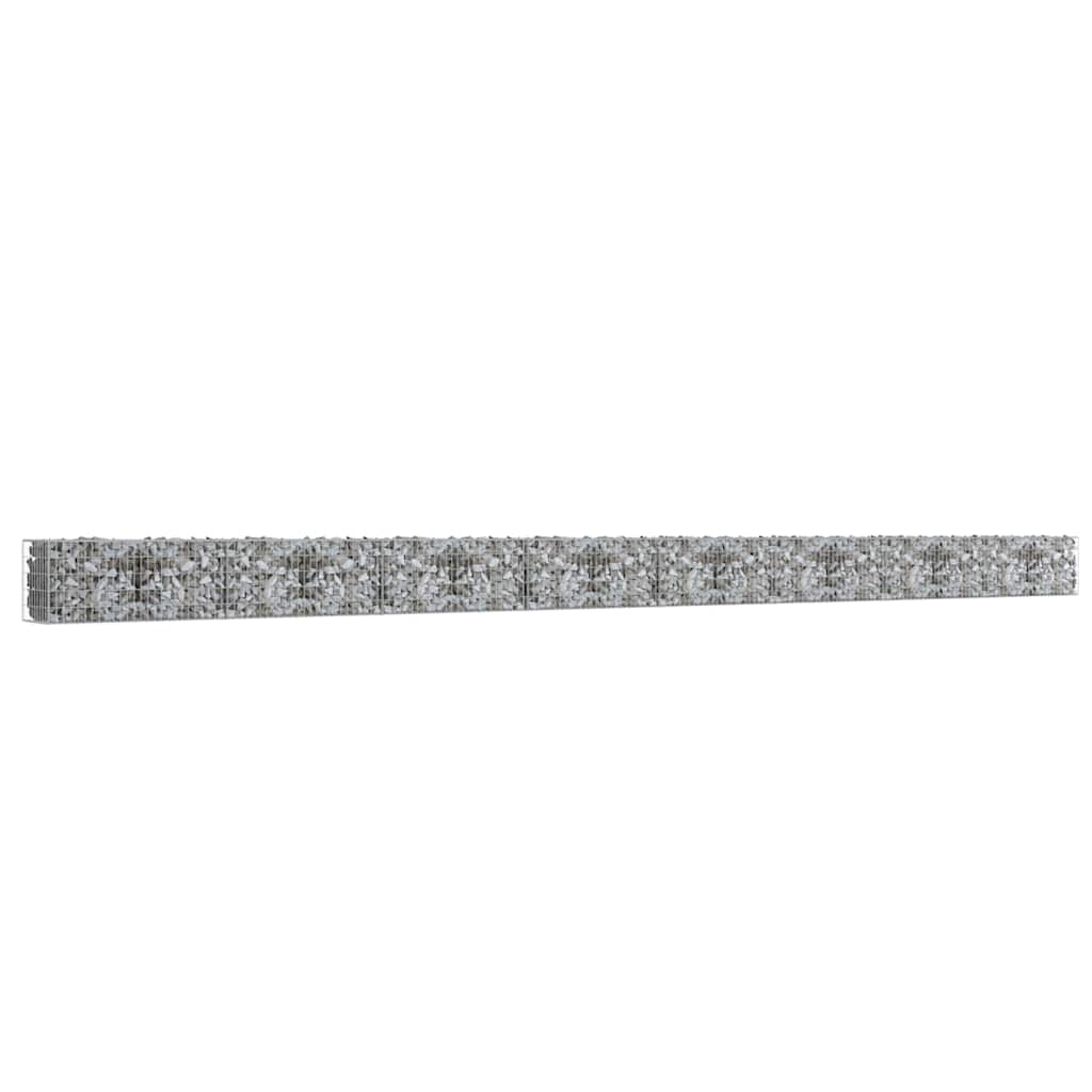 

vidaXL Gabion Wall with Covers Galvanized Steel 354"x19.7"x19.7"