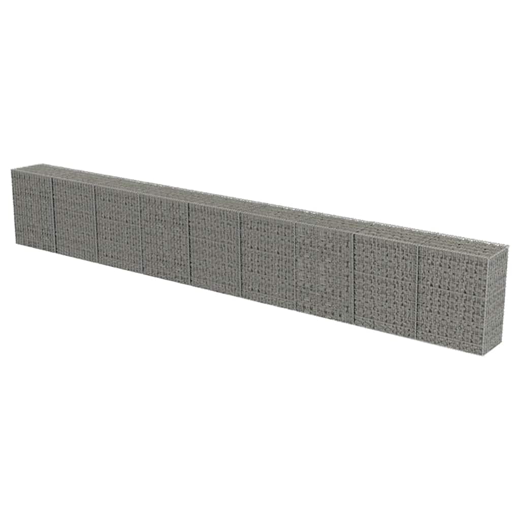 

vidaXL Gabion Wall with Covers Galvanized Steel 354"x19.7"x39.4"