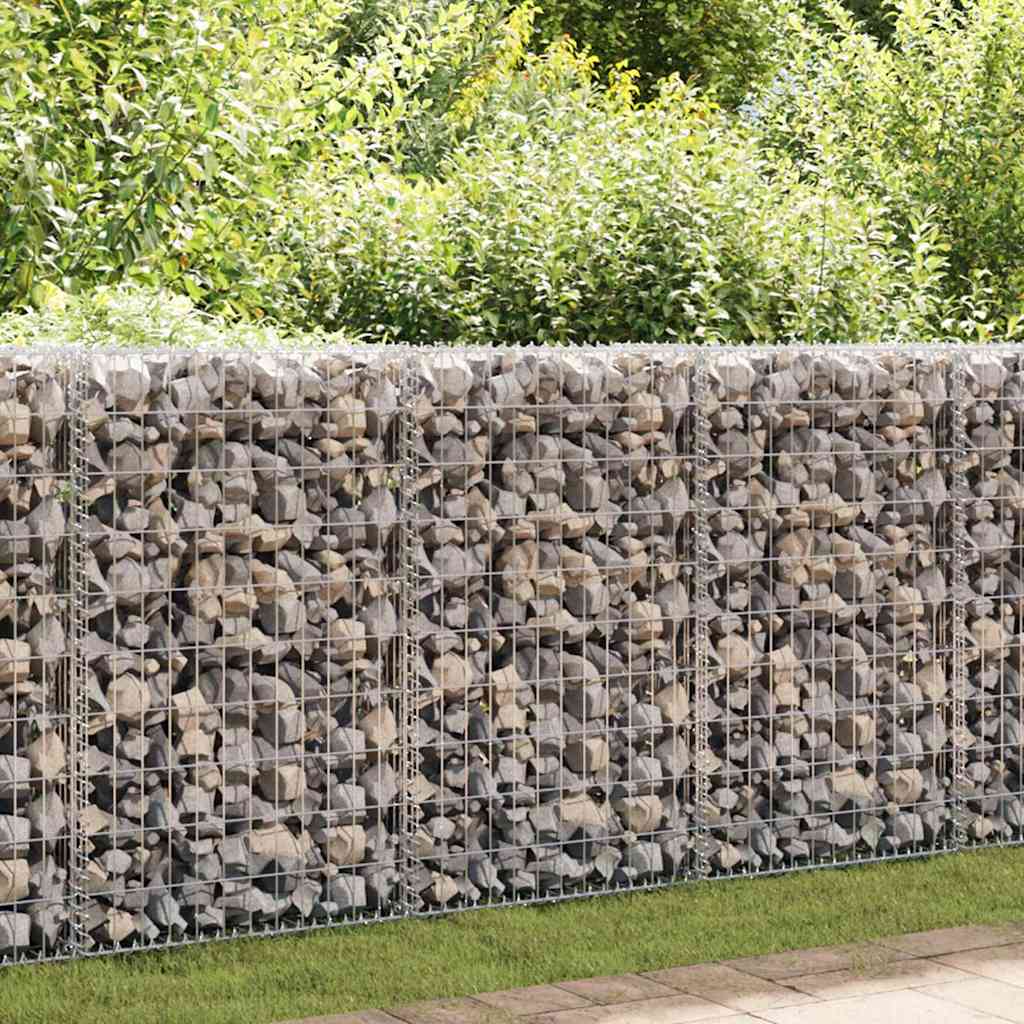 vidaXL Gabion perete cu capace, 900 x 50 x 100 cm, oțel galvanizat