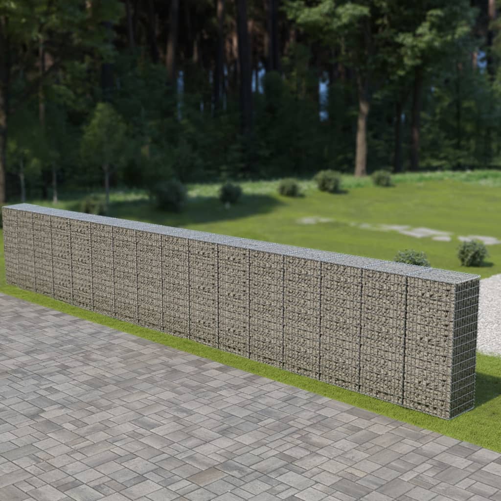 Gabionová zeď s víky z pozinkované oceli 900 x 50 x 150 cm