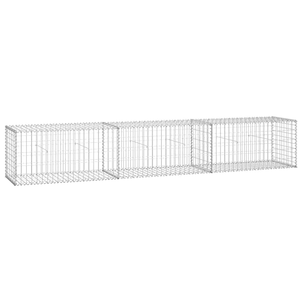 vidaXL Gabionová zeď s víky z pozinkované oceli 300 x 50 x 50 cm
