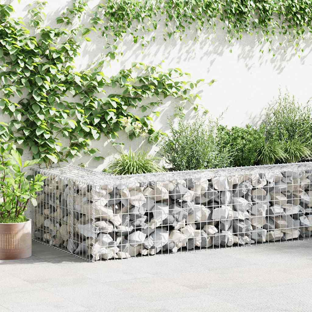 vidaXL Perete gabion cu capace, 300 x 50 x 50 cm, oțel galvanizat