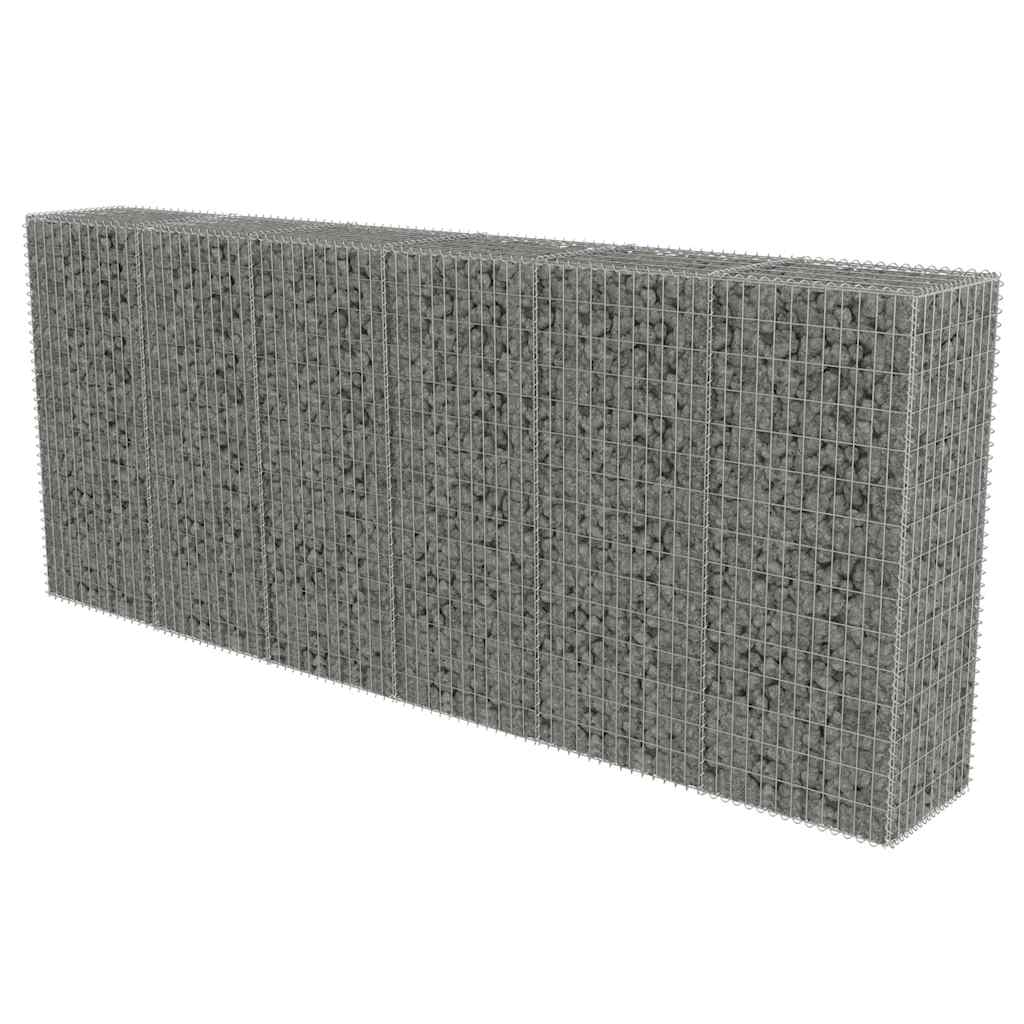 

vidaXL Gabion Wall with Covers Galvanized Steel 118"x19.7"x59"