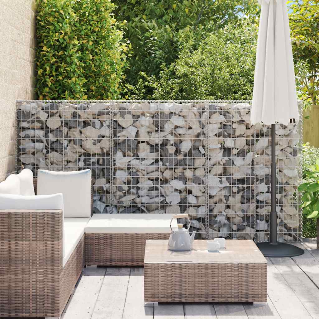 vidaXL Schanskorfmuur met deksels 300x50x150 cm gegalvaniseerd staal afbeelding