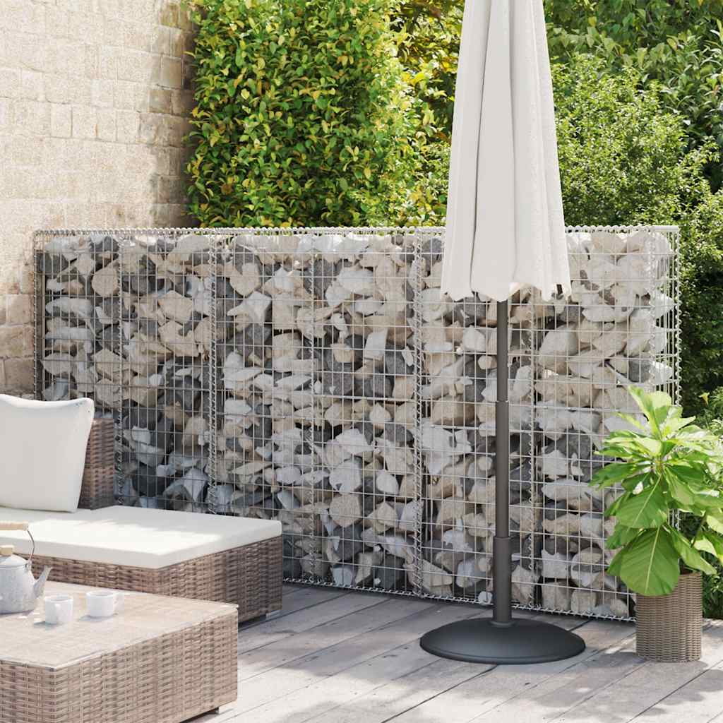 vidaXL Perete gabion cu capace, 300 x 50 x 150 cm, oțel galvanizat