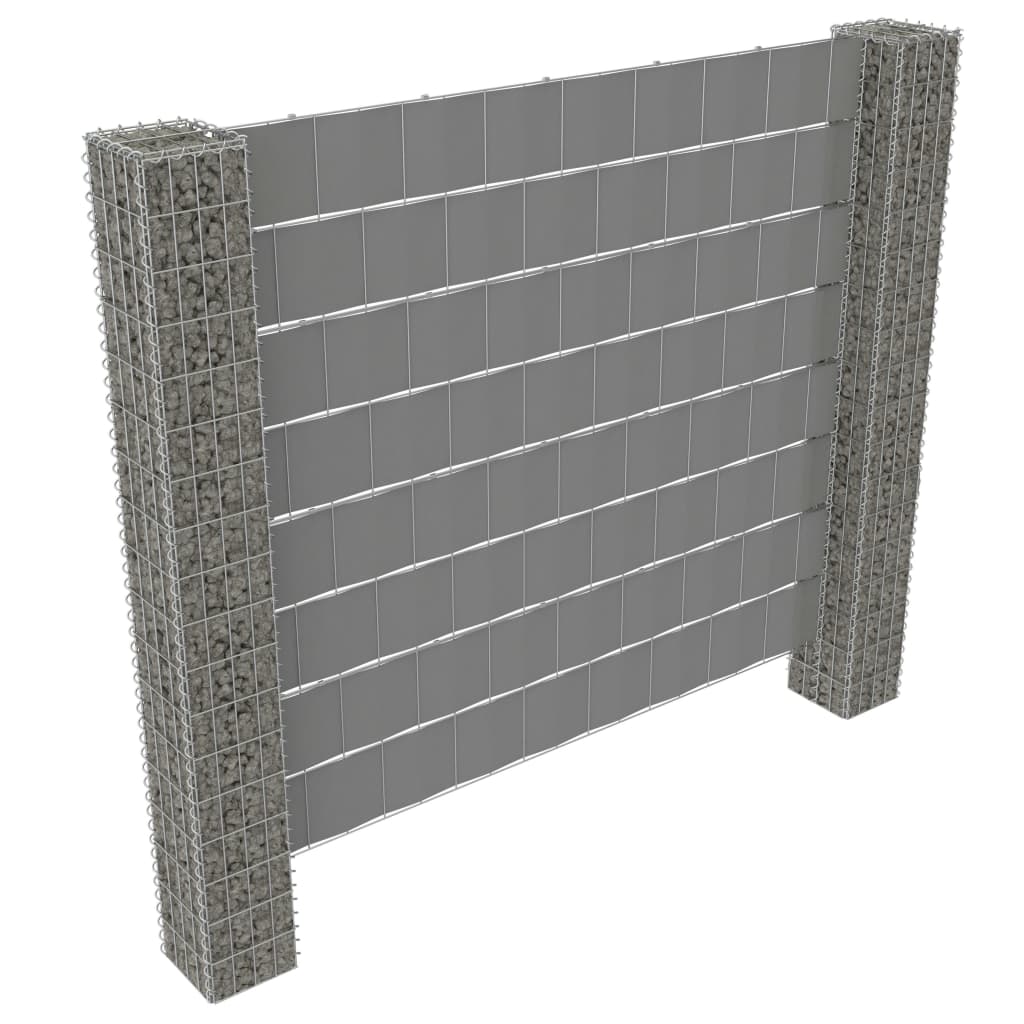 

vidaXL Gabion Fence with 2 Posts Galvanized Steel and PVC 70.9"x70.9"