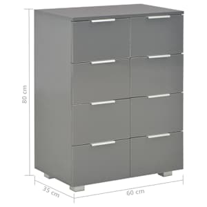 Příborník šedý s vysokým leskem 60x35x80 cm kompozitní dřevo - obrázek 9