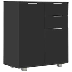 Příborník černý s vysokým leskem 71x35x80 cm kompozitní dřevo - obrázek 2