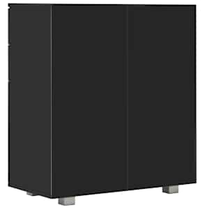 Příborník černý s vysokým leskem 71x35x80 cm kompozitní dřevo - obrázek 5