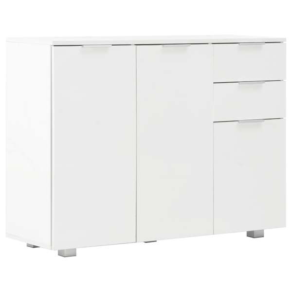 vidaXL puhvetkapp k&otilde;rgl&auml;ikega valge 107x35x80,5 cm