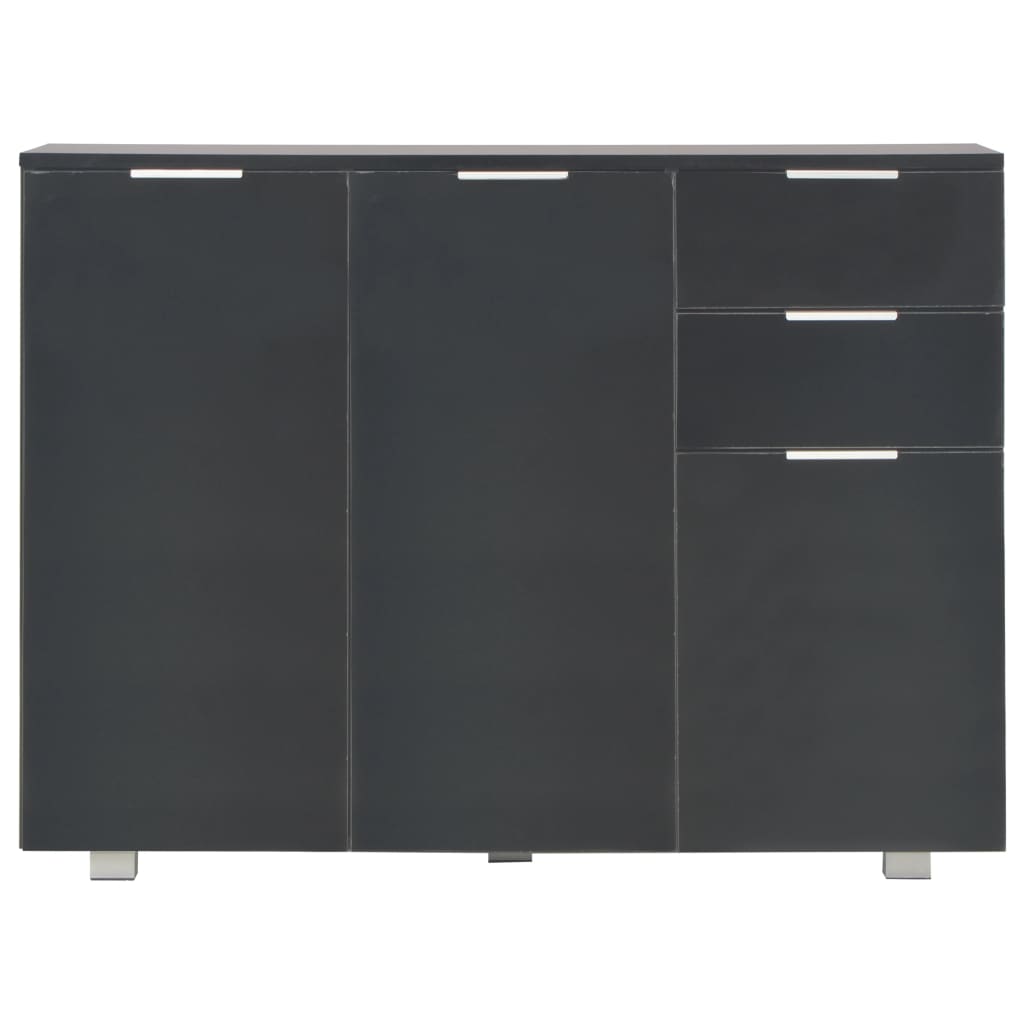 

vidaXL Dressoir 107x35x76 cm hoogglans zwart