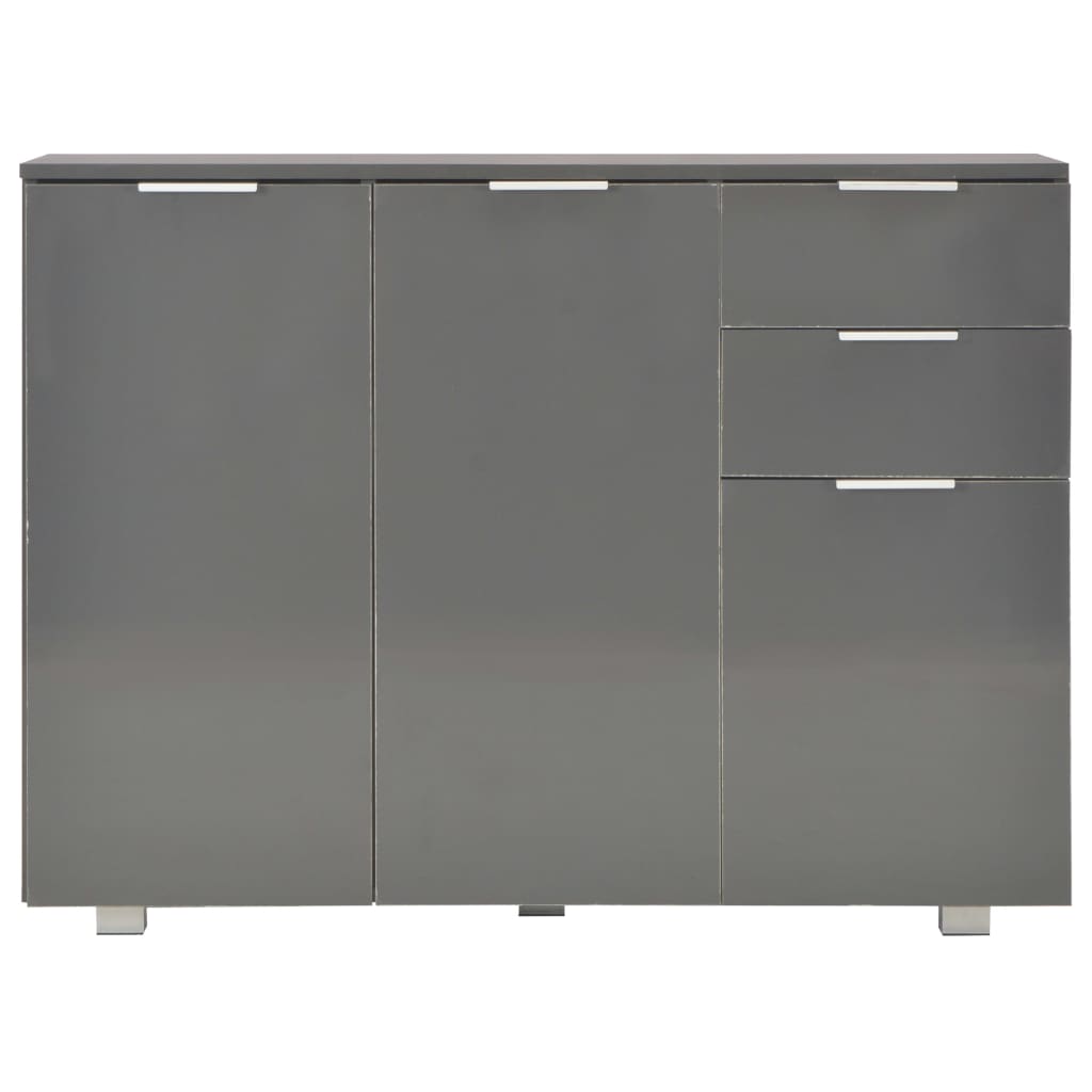 

vidaXL Dressoir 107x35x76 cm hoogglans grijs