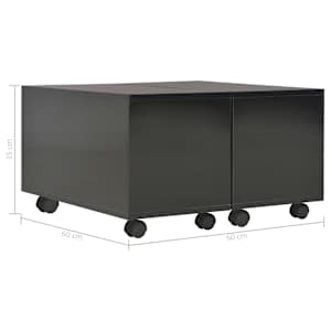 Konferenční stolek černý lesklý 60x60x35 cm kompozitní dřevo - obrázek 8