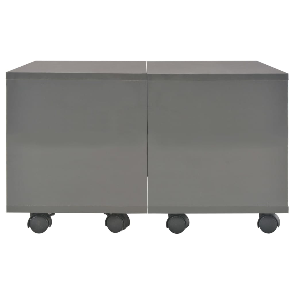 

vidaXL Salontafel 60x60x35 cm spaanplaat hoogglans grijs