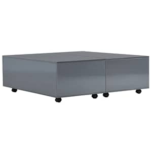 Konferenční stolek šedý s vysokým leskem 100 x 100 x 35 cm - obrázek 2