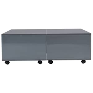 Konferenční stolek šedý s vysokým leskem 100 x 100 x 35 cm - obrázek 4