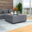  vidaXL magasfényű szürke dohányzóasztal 100 x 100 x 35 cm termék 2. képe