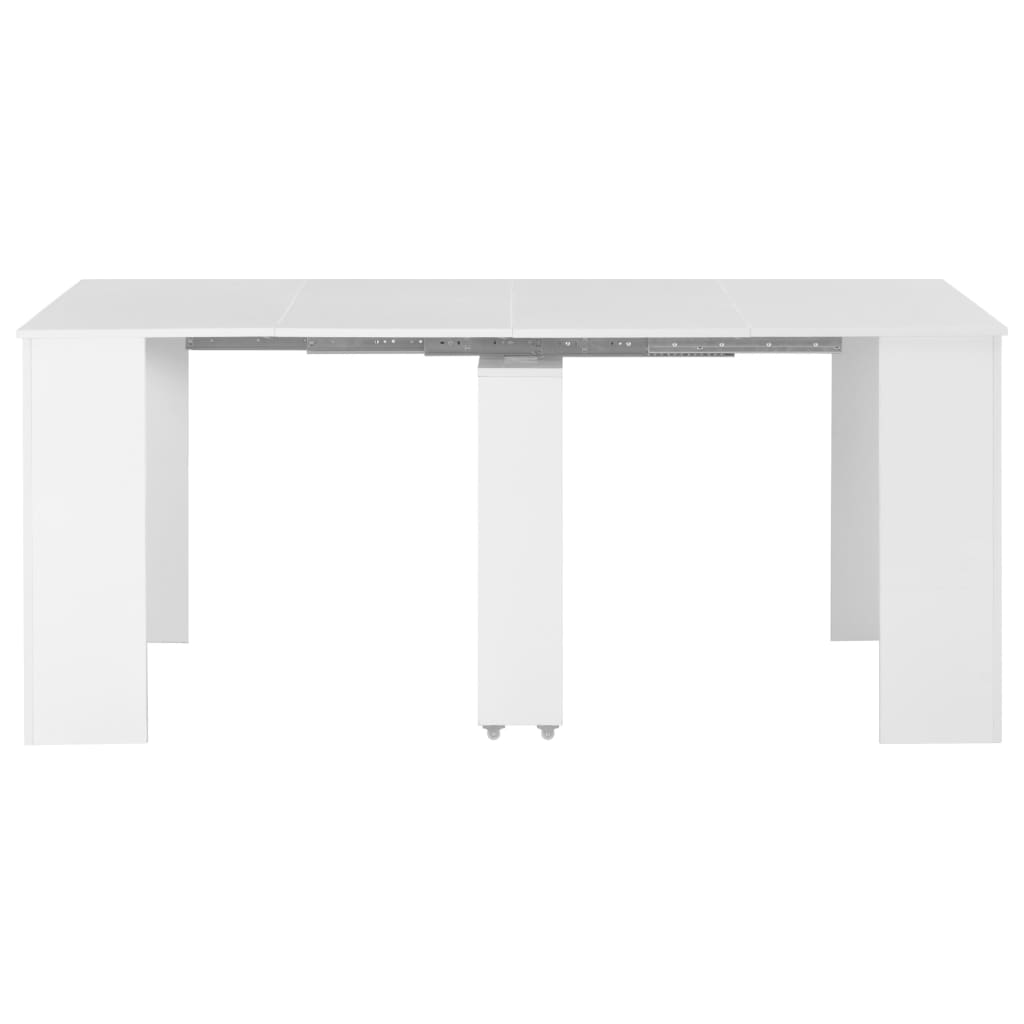 vidaXL Table à dîner extensible Blanc brillant 175x90x75 cm