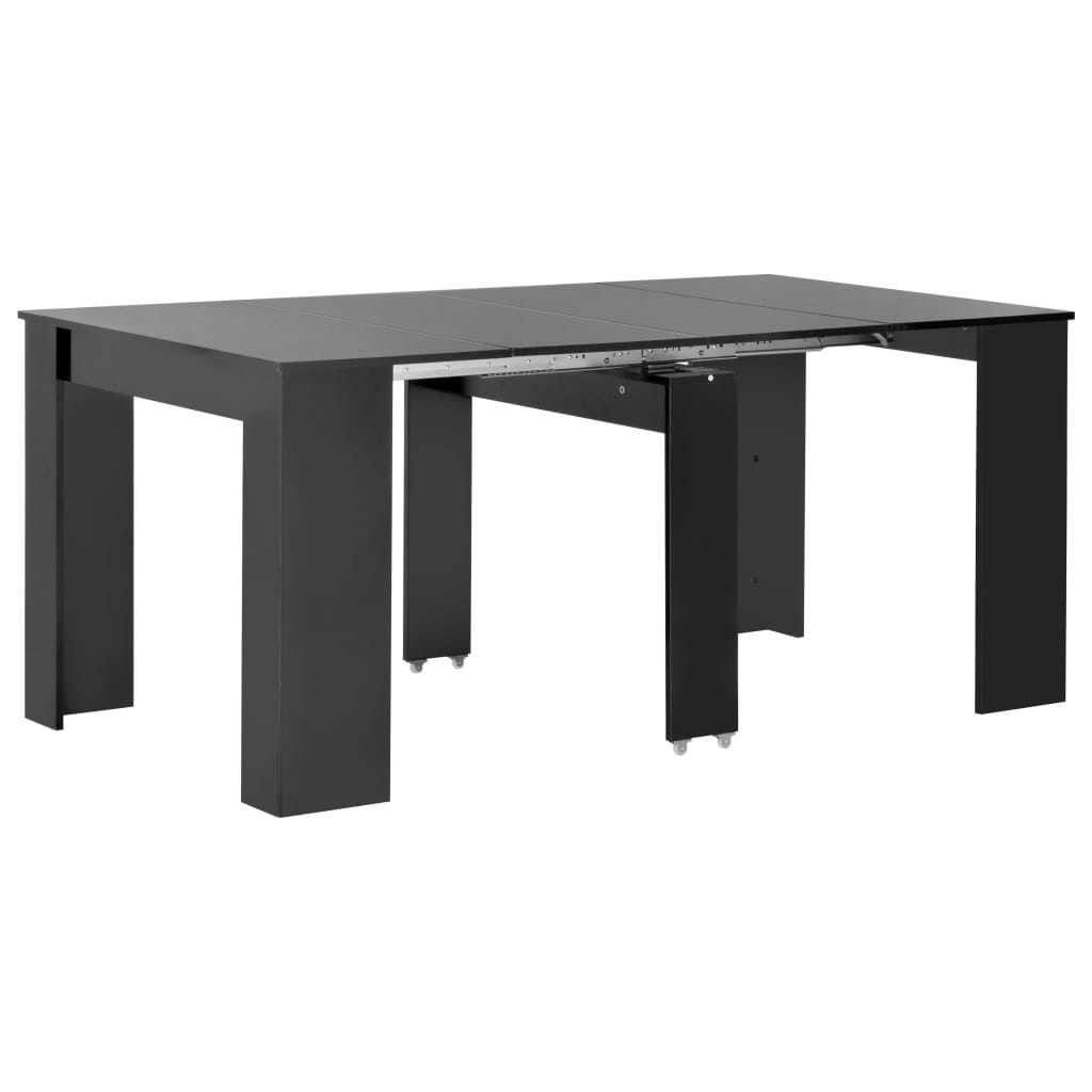 Eettafel verlengbaar 175x90x75 cm hoogglans zwart