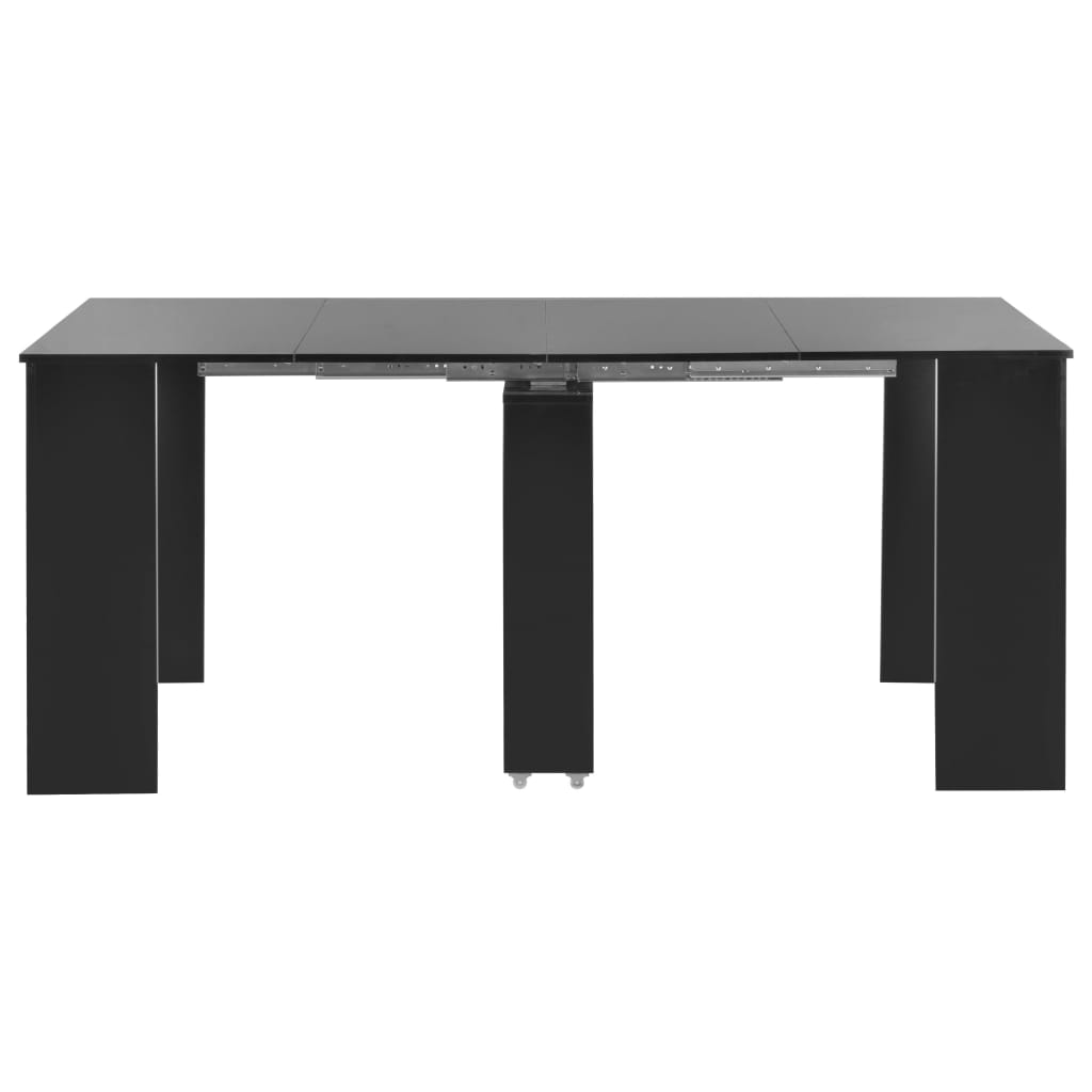 vidaXL Mesa de comedor extensible negro brillante 175x90x75 cm