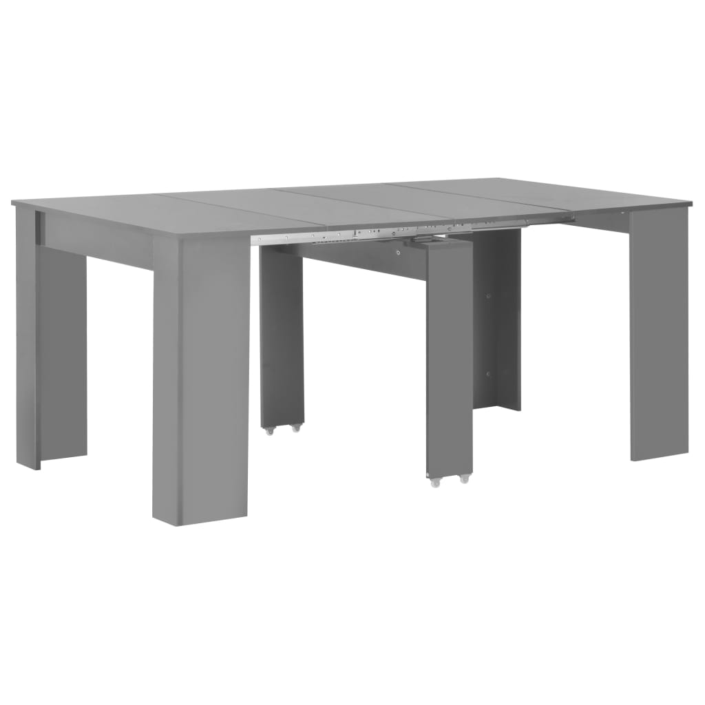 Extendable Dining Table High Gloss Grey 175x90x75 cm