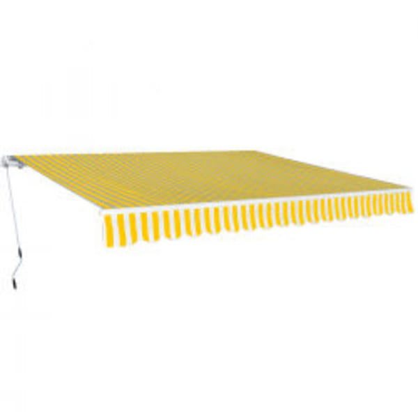 vidaXL kokkupandav k&auml;sitsikasutatav varikatus, 600 cm, kollane/valge
