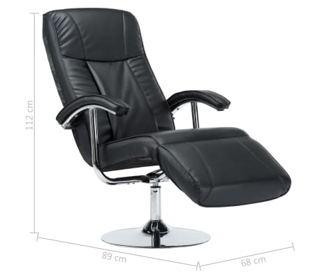 vidaXL Fauteuil TV Noir Similicuir vidaXL Fauteuil TV Noir Similicuir