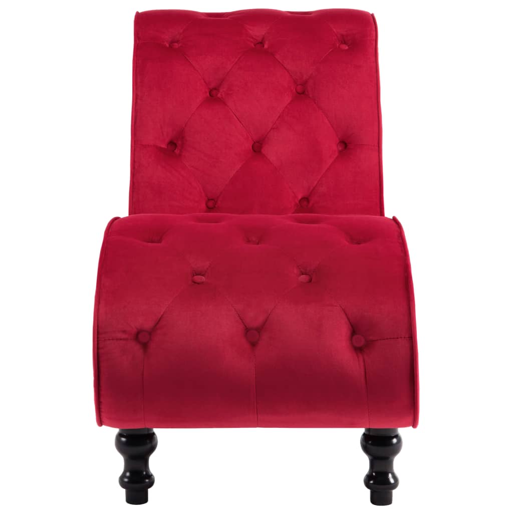 

vidaXL Chaise longue fluweel rood