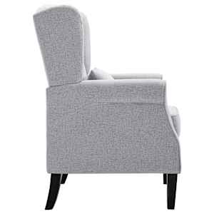 Křeslo světle šedé textil - obrázek 4