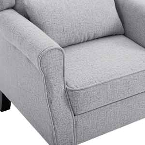 Křeslo světle šedé textil - obrázek 6