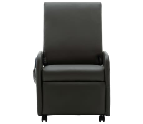 vidaXL Cadeira de massagens reclinável couro artificial cinzento